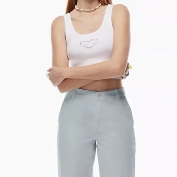 Aritzia Sun•deh Sundays Best Jaden Pant Chino in Lt Blue 6 - Picture 4 of 13